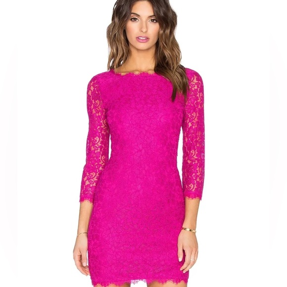 Diane Von Furstenberg Dresses & Skirts - Diane Von Furstenberg DVF Zarita Lace Dress Pink